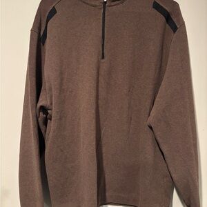 Nike Men's Brown and Black Zip-Up Sweater